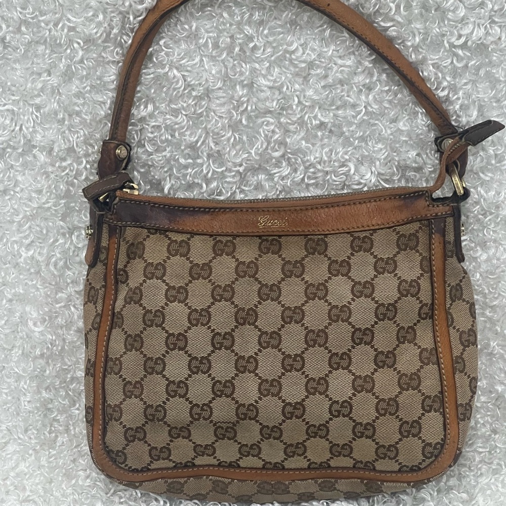 Gucci Beige/Brown GG Canvas Small Abbey Shoulder Bag